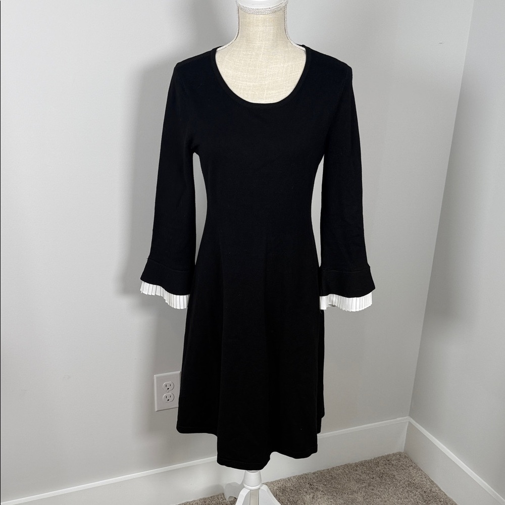 DKNY Black Dress with White Cuffs
